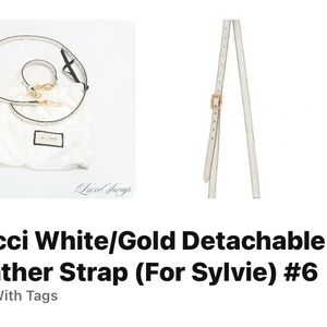 Gucci White Leather Strap with Gold Buckle